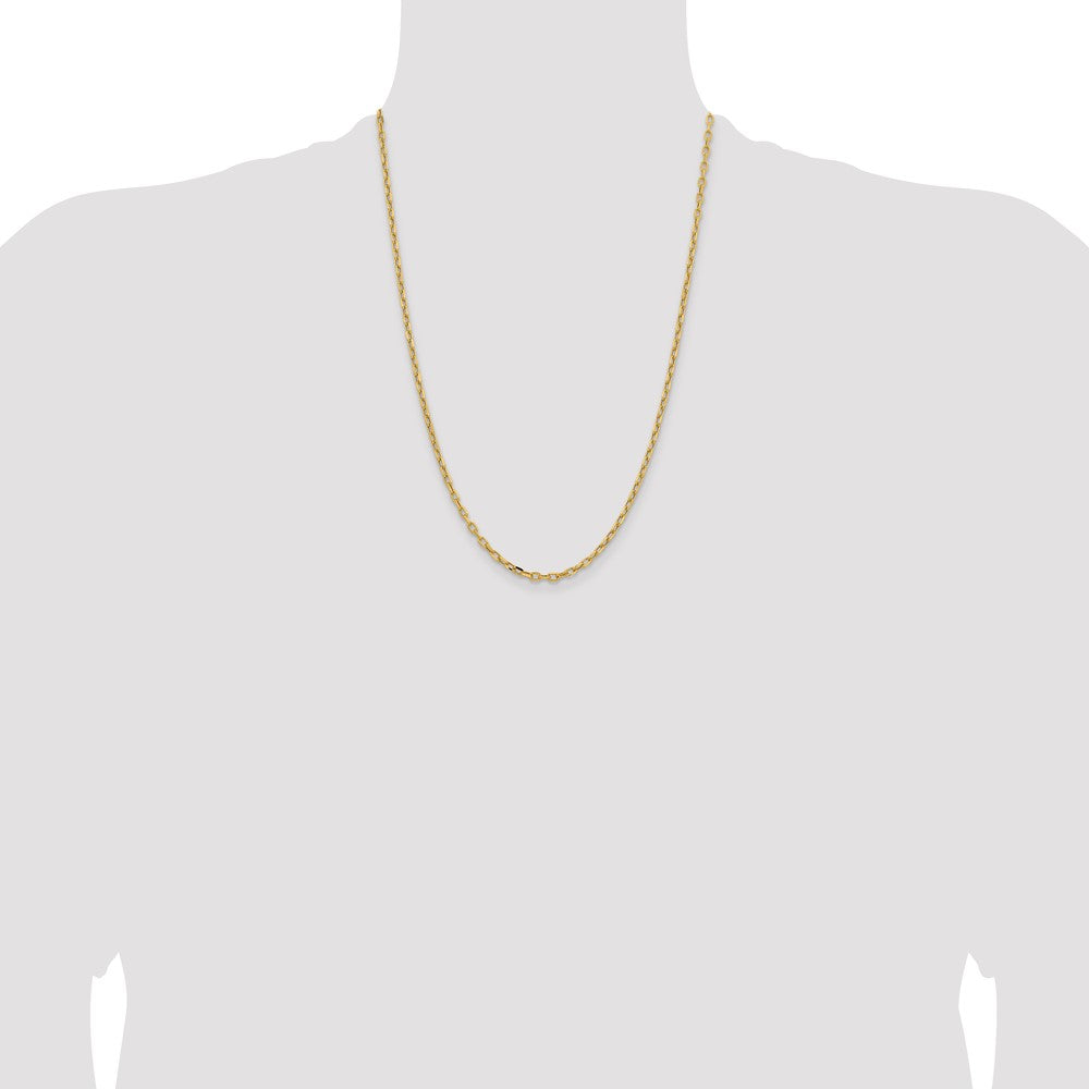 Gold (14K) Semi-solid Diamond-Cut Open Link Cable Chain