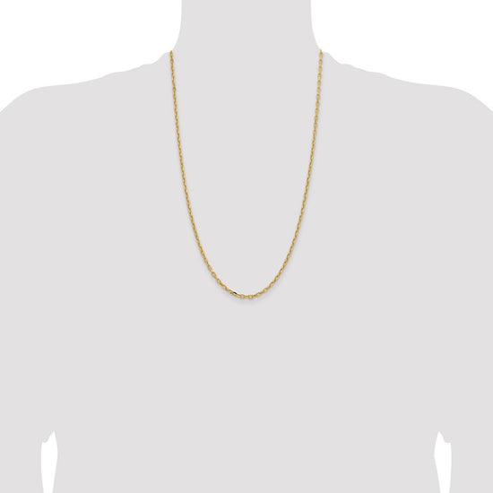 Gold (14K) Semi-solid Diamond-Cut Open Link Cable Chain
