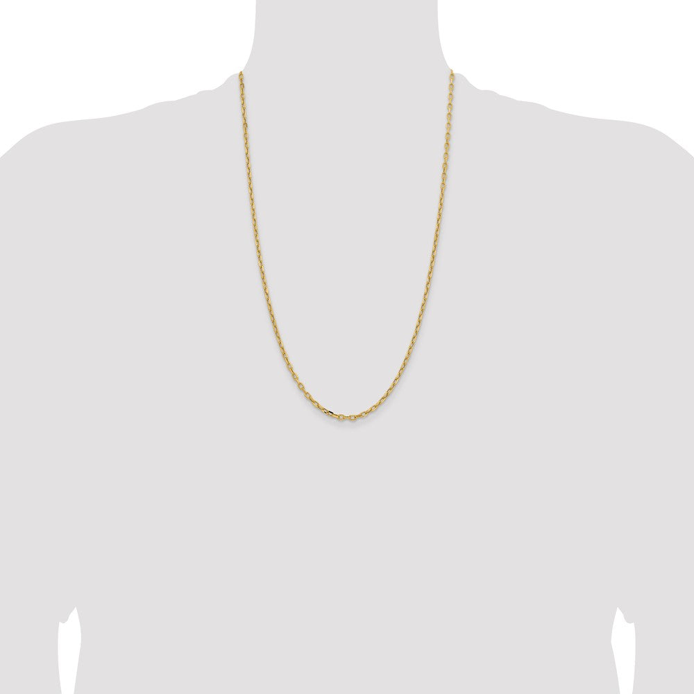 Gold (14K) Semi-solid Diamond-Cut Open Link Cable Chain