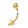 14k 16 Gauge CZ Cone Belly Ring