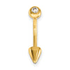 14k 16 Gauge CZ Cone Belly Ring