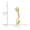 14k 16 Gauge CZ Cone Belly Ring