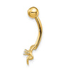 14k 14 Gauge CZ Flower Belly Ring
