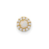 14K 18 Gauge Lab Created Opal and CZ Halo Screwback Cartilage Body Jewelry