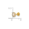 14K 18 Gauge Lab Created Opal and CZ Halo Screwback Cartilage Body Jewelry