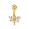 14K 14 Gauge Dragonfly CZ Eyebrow Body Jewelry