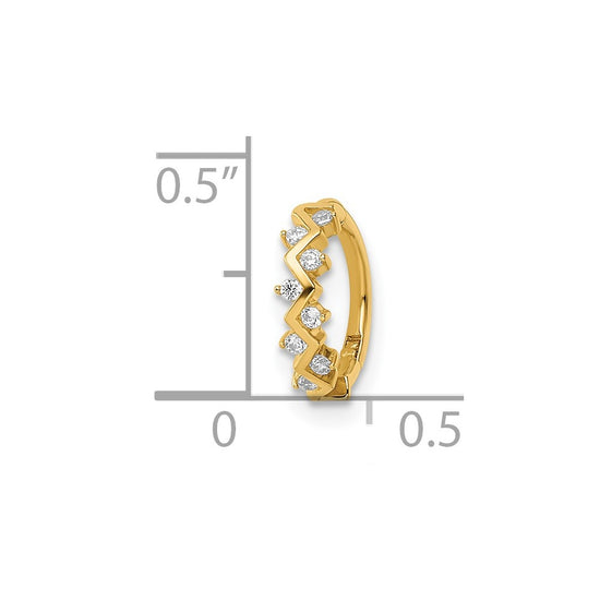 14k 16 Gauge CZ Cartilage Ring
