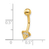 14k 14 gauge CZ Cone Belly Ring