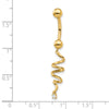 14k 14 Gauge CZ Twisted Dangle Belly Ring