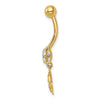 14k 14 Gauge CZ Anchor and Ships Wheel Belly Ring