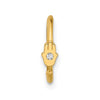 14K 20 Gauge Polished CZ Hamsa Nose Ring