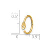 14K 20 Gauge Polished CZ Hamsa Nose Ring