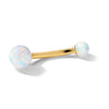 14K 14 Gauge Polished Lab Created Opal Navel/Belly Ring
