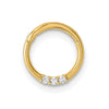 14K 16 Gauge Polished CZ Hinged Cartilage Ring