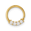 14K 18 Gauge Polished CZ Cartilage Ring