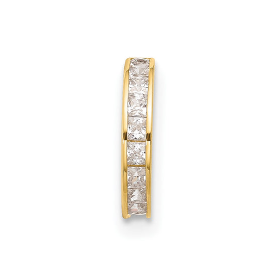 14k 18 Gauge Polished CZ Hinged Cartilage Ring