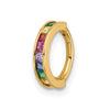 14k 16 Gauge Polished Rainbow CZ Hinged Cartilage Ring
