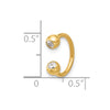 14k 16 Gauge Polished 4mm CZ Cartilage Ring