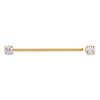 14k 16 Gauge Polished 3mm CZ Industrial Body Jewelry