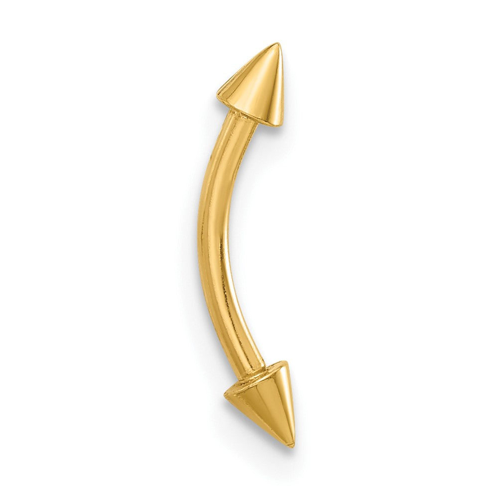 14K 16 Gauge Polished Spiked Eyebrow Jewelry
