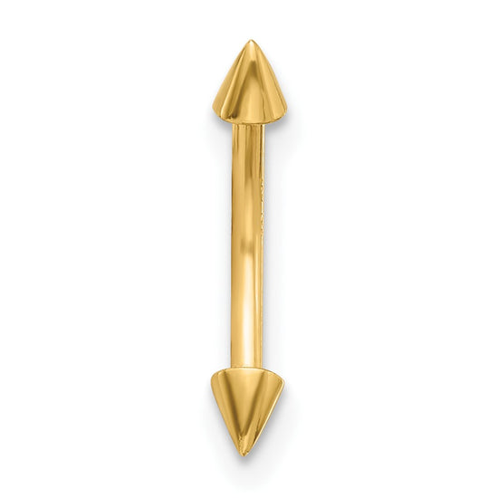 14K 16 Gauge Polished Spiked Eyebrow Jewelry