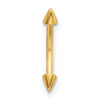 14K 16 Gauge Polished Spiked Eyebrow Jewelry