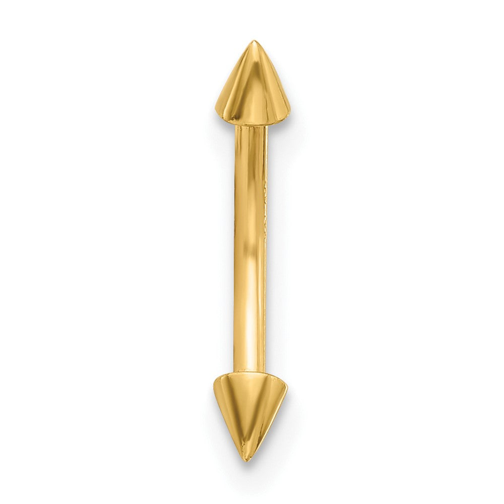 14K 16 Gauge Polished Spiked Eyebrow Jewelry