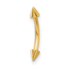 14K 16 Gauge Polished Spiked Eyebrow Jewelry