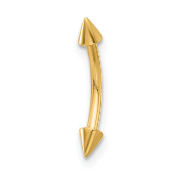 14K 16 Gauge Polished Spiked Eyebrow Jewelry