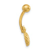 14K 14 Gauge Polished and Textured Pineapple Navel/Belly Ring