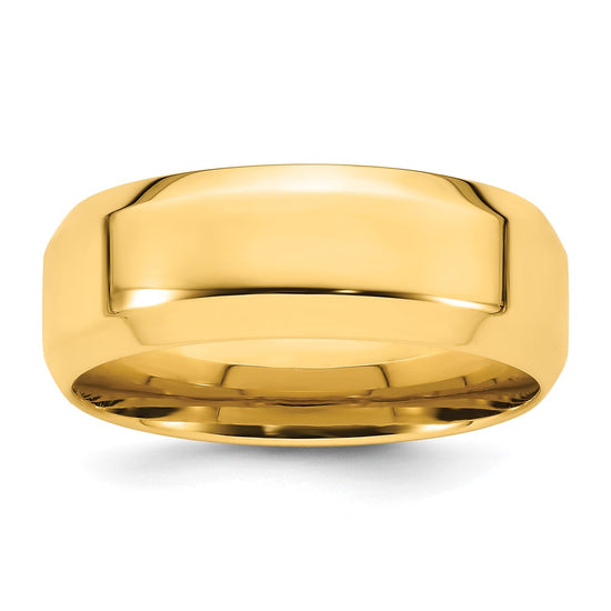 14KR 8mm Bevel Edge Comfort Fit Band Size 12.5