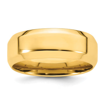 14KR 8mm Bevel Edge Comfort Fit Band Size 12.5