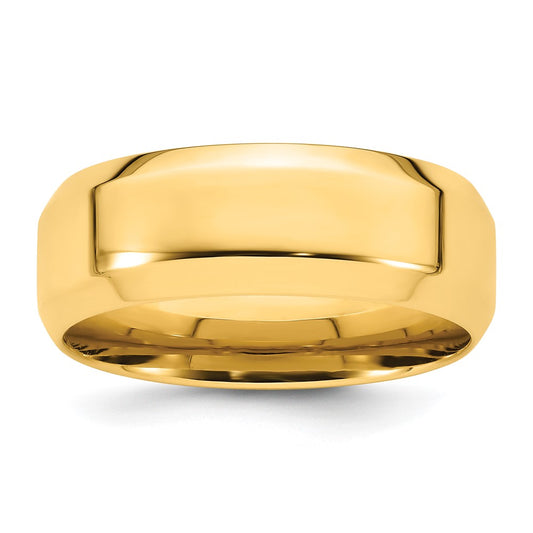 14KR 8mm Bevel Edge Comfort Fit Band Size 12.5