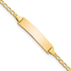 14k Polished Solid Chain/Solid Plate Flat Curb Link 22.5x4.8mm Plate 6 inch Baby/Child ID Bracelet