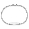 14k White Gold Polished Solid Chain/Solid Plate Flat Curb Link Soft Diamond Shape 19.5x6mm Plate 6 inch Baby/Child ID Bracelet