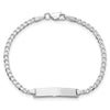 14k White Gold Polished Solid Chain/Solid Plate Flat Curb Link 20x4.2mm Plate 6 inch Baby/Child ID Bracelet