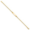 14k Polished Solid Chain/Solid Plate Flat Anchor Link Soft Diamond Shape 19.5x5.2mm Plate 6 inch Baby/Child ID Bracelet