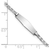 14k White Gold Polished Solid Chain/Solid Plate Anchor Link Soft Diamond Shape 19.5x5.5mm Plate 6 inch Baby/Child ID Bracelet