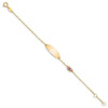 14K Polished Purple Enamel Butterfly and 20x7mm Plate 6 inch Baby/Child ID Bracelet with 0.5 inch Extender