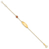 14K Polished Red Enamel Ladybug and 20x7mm Plate 5.5 inch Baby/Child ID Bracelet with 0.5 inch Extender