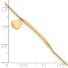 14K Polished Heart Dangle and Bar 5.5 inch Baby/Child Bracelet with 0.5 inch Extender