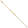 14K Polished Solid Chain/Solid Plate Butterfly 27.5x6.5mm Plate 5.5 inch Baby/Child ID Bracelet with 1 inch Extender