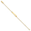 14K Polished Solid Chain/Solid Plate Cut-out Heart 27.7x6.5mm Plate 5.5 inch Baby/Child ID Bracelet with 1 inch Extender