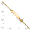 14K Polished 4x18mm Rectangle with Star 5.5 inch Childrens ID Bracelet