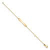14k Polished 4x23mm Rectangle with Cross 5.5 inch Childs ID Bracelet