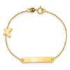 14k Polished 4x22mm Rectangle with Butterfly 5.5 inch Childs ID Bracelet