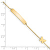 14k Polished 4x22mm Rectangle with Butterfly 5.5 inch Childs ID Bracelet