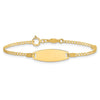 14k Polished Pink Enameled Puffed Heart and 18x5mm Plate 5.5 inch Baby/Child ID Bracelet