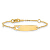 14K Polished Heart and 24x6mm Cut-out Heart Plate 5.5 inch Baby/Child ID Bracelet