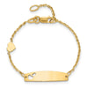 14K Polished Heart and 24x6mm Cut-out Heart Plate 5.5 inch Baby/Child ID Bracelet